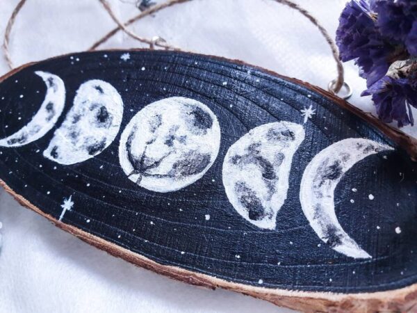 Moon Phase Wood Wall Ornament - Image 3