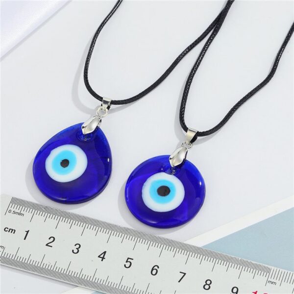 Glass Evil Eye Pendant Necklace - Image 2