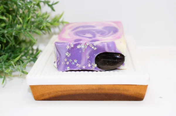 Black Raspberry Vanilla + Amethyst Crystal Natural Soap Bar - Image 5