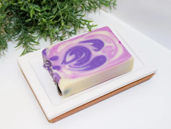 Black Raspberry Vanilla + Amethyst Crystal Natural Soap Bar - Image 4