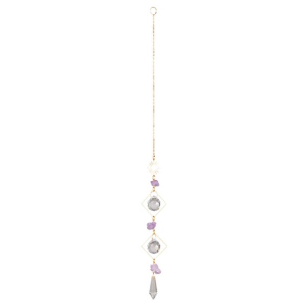 SUN WITH AMETHYST DOUBLE TRIANGLE CRYSTAL SUNCATCHER - Image 2