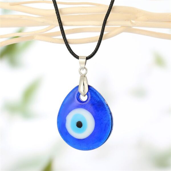 Glass Evil Eye Pendant Necklace