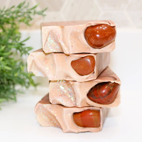 Vanilla Chai + Red Jasper Crystal Soap Bar - Image 3