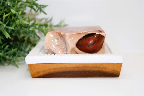 Vanilla Chai + Red Jasper Crystal Soap Bar - Image 2